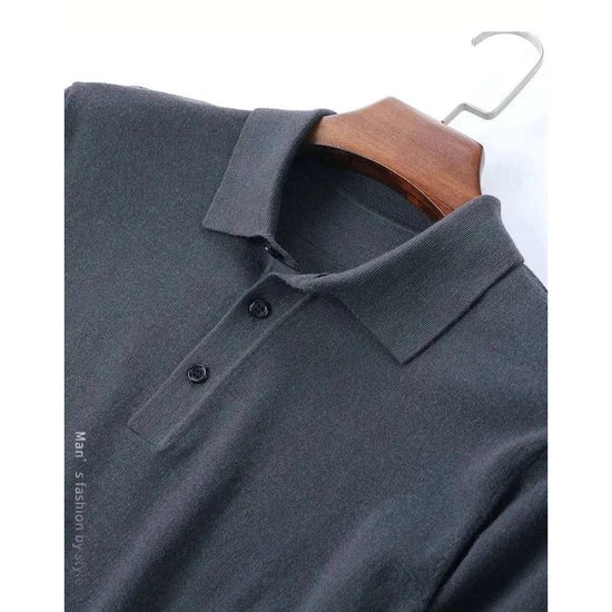 Wool polo sweater