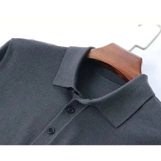 Wool polo sweater