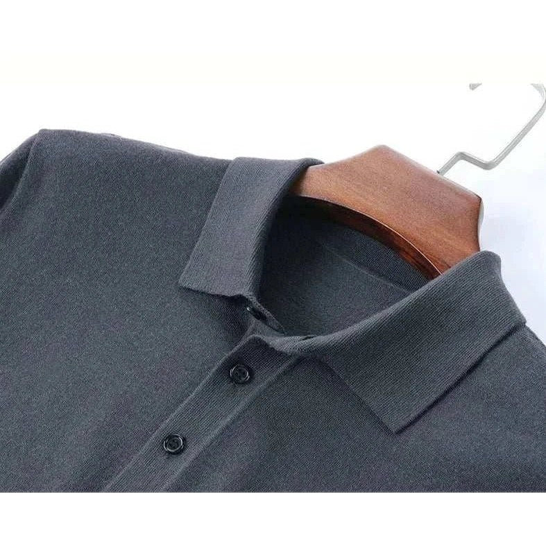 Wool polo sweater