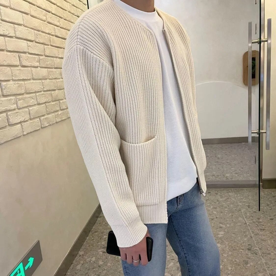 Zip-up cardigan